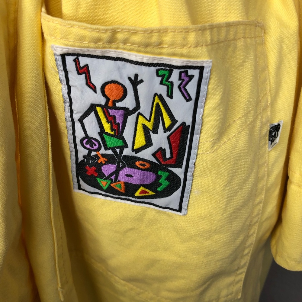 1980’s Michael Jackson brand belted wrap trench coat yellow medium - Picture 3 of 11
